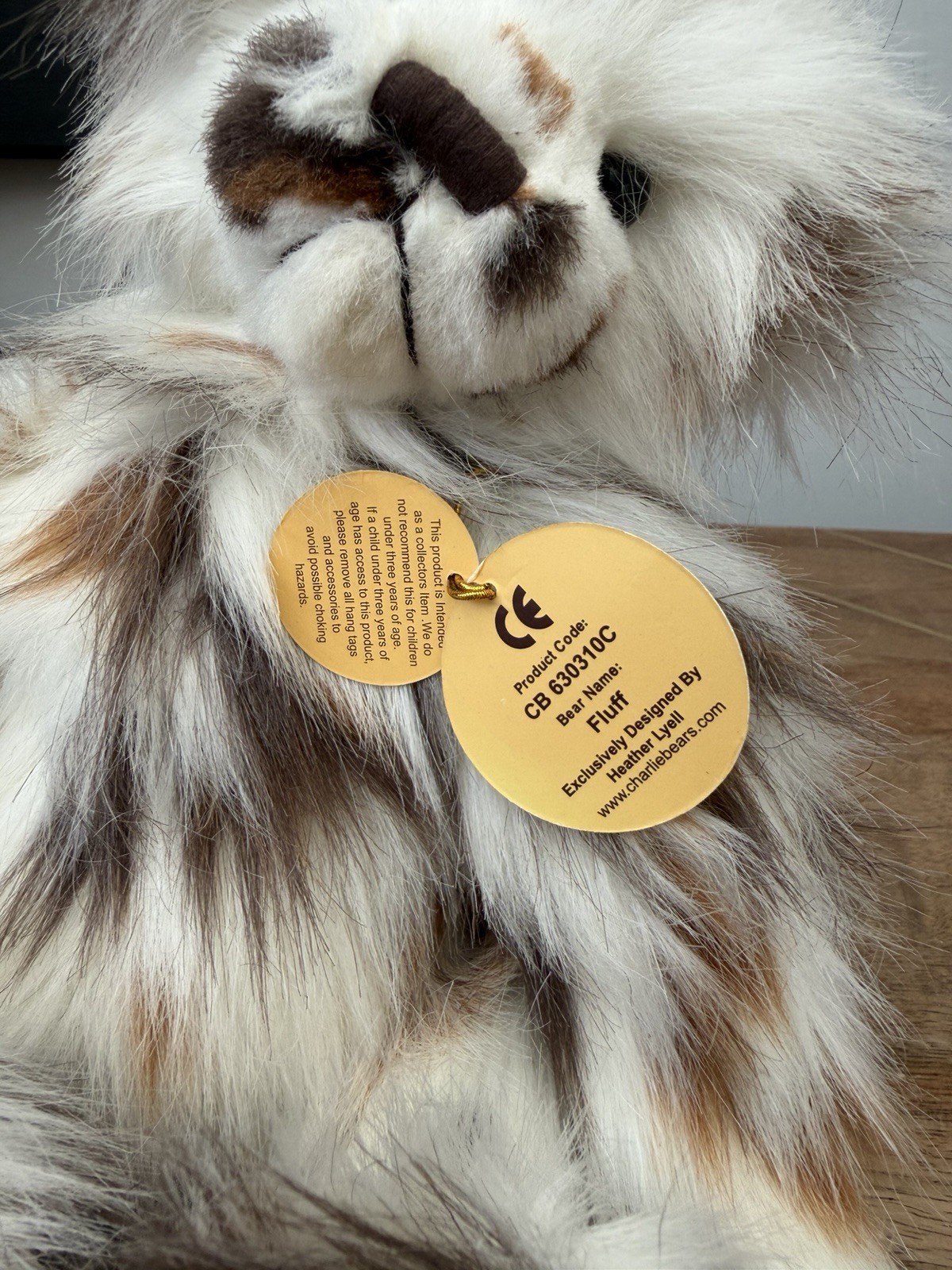 Retired Charlie Bear Fluff plush jointed bear - Image 3