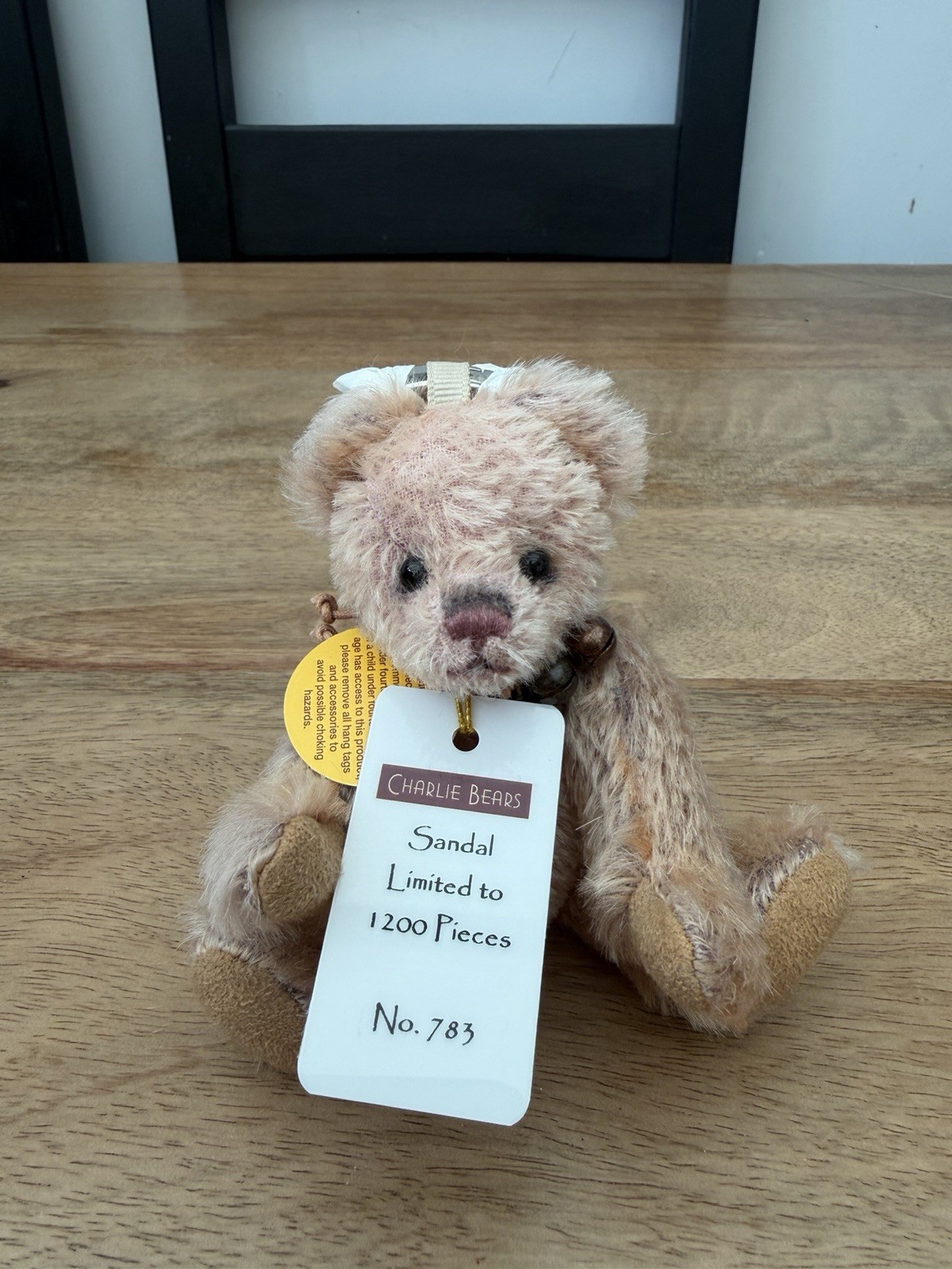 Charlie Bears “Sandal” Bear Keyring mohair Limited Edition 1200 Tagged