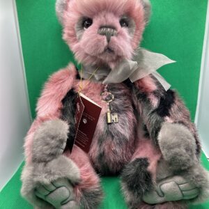 Charlie Bears Teddy Bear Cara Pink Gray Key Plush Animal Collectable Toy