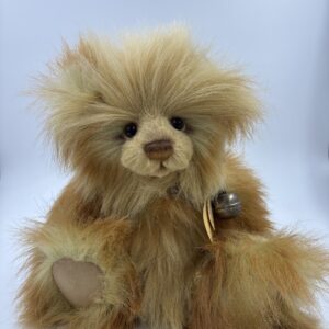 Charlie Bear Goldust CB104715 w/ Tags & Bell Necklace 35cm