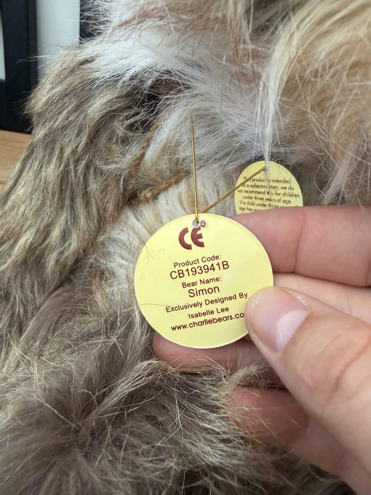 Charlie Bears Simon Retired Collectible Teddy Bear Displayed with tags - Image 3