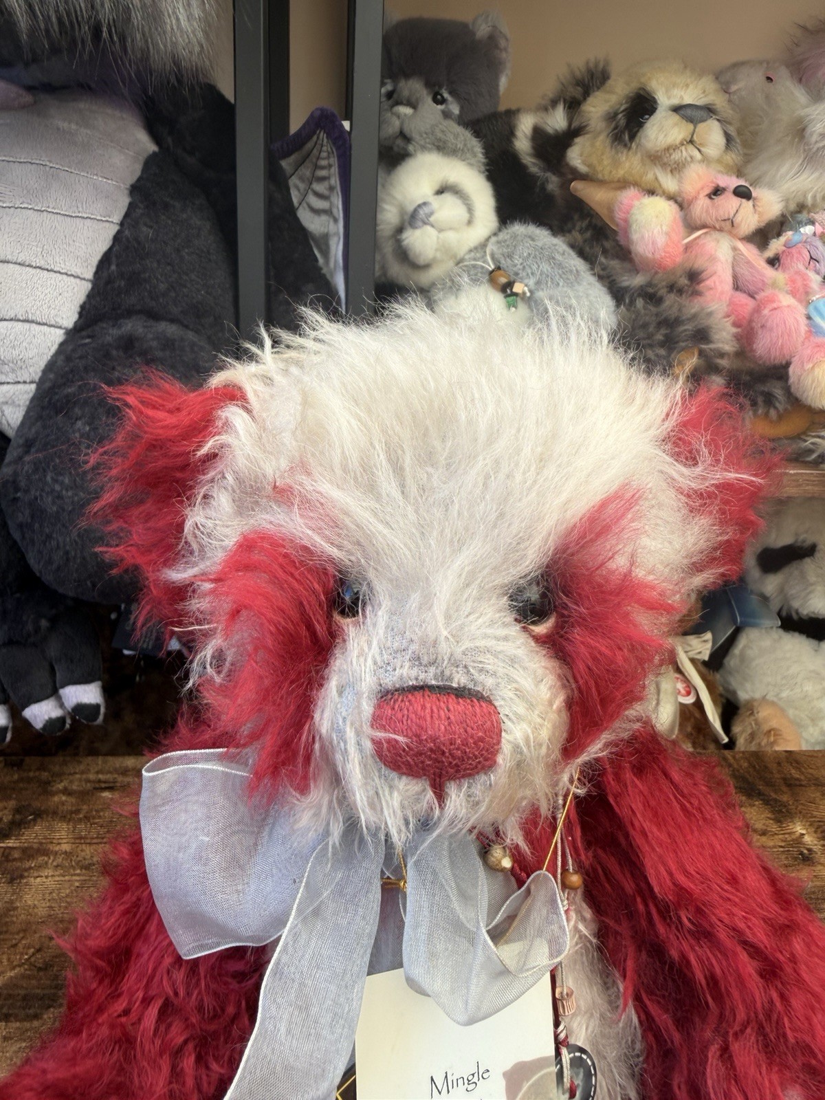 Charlie Bears MINGLE WITH TAGS,RED,MOHAIR,LTD ED/RTD 2015,ISABELLE LEE,15"/38 CM - Image 2