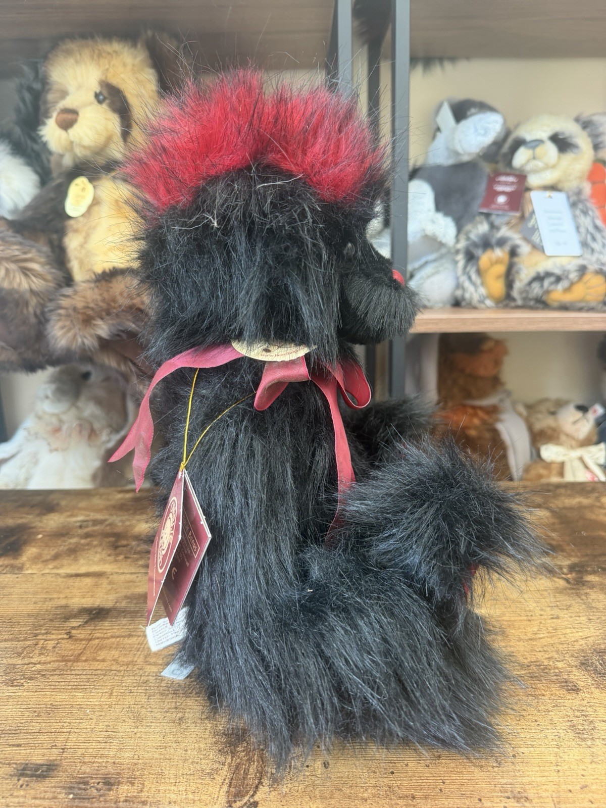 Charlie Bears RED LIQUORICE 15" 38cm Jointed Soft Plush Collectable Teddy Bear - Image 5