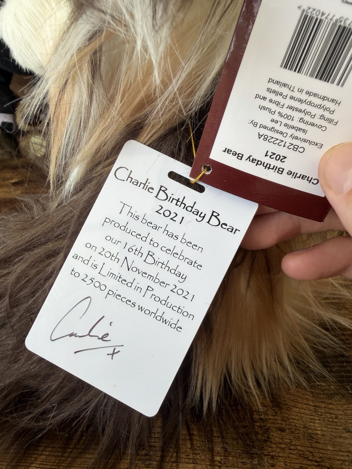 Charlie Bears Birthday Bear 2021 Retired Collectible Teddy With Tags - Image 5