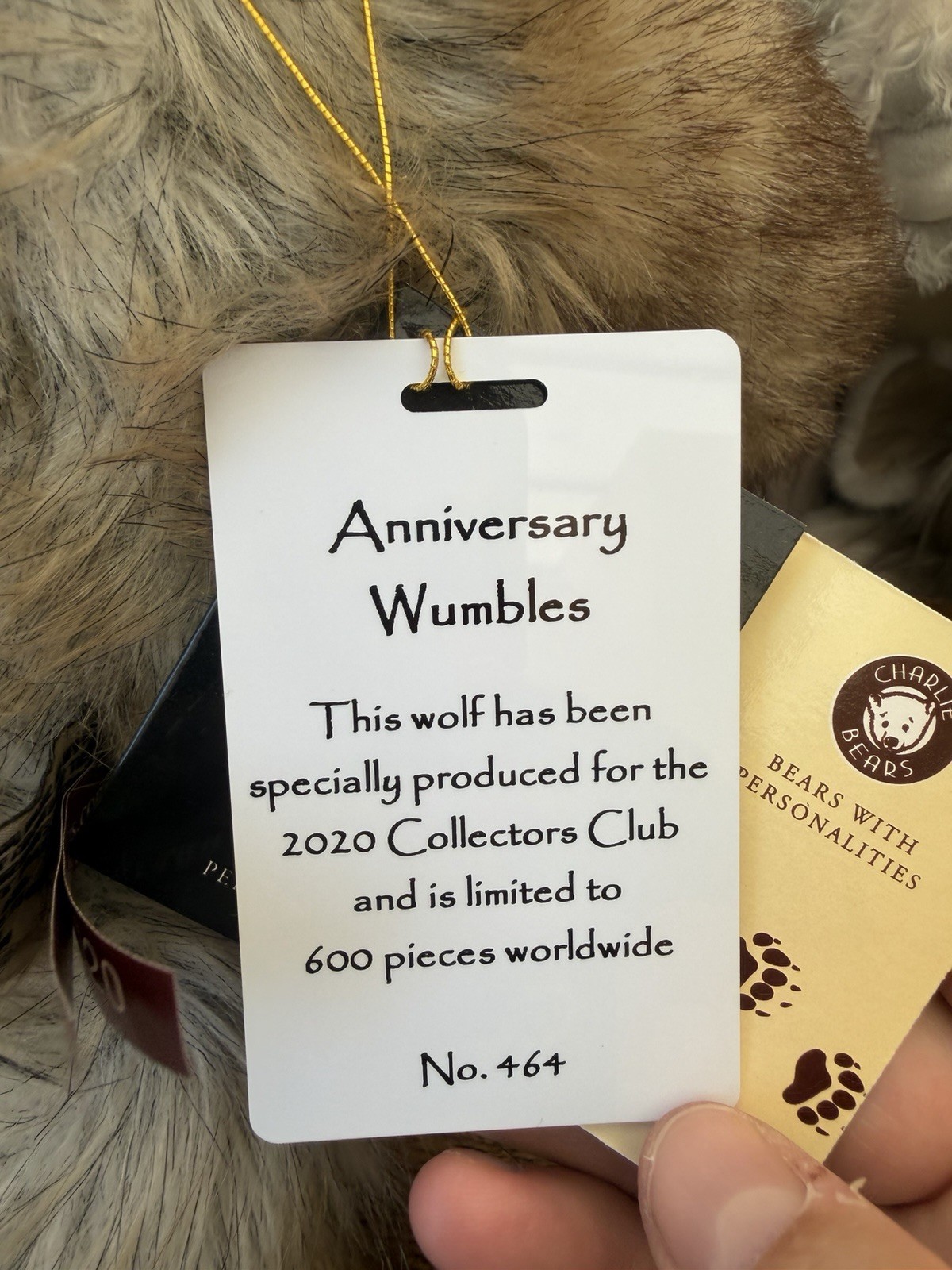 Charlie Bears 2020 Anniversary Wumbles the Wolf - Image 7