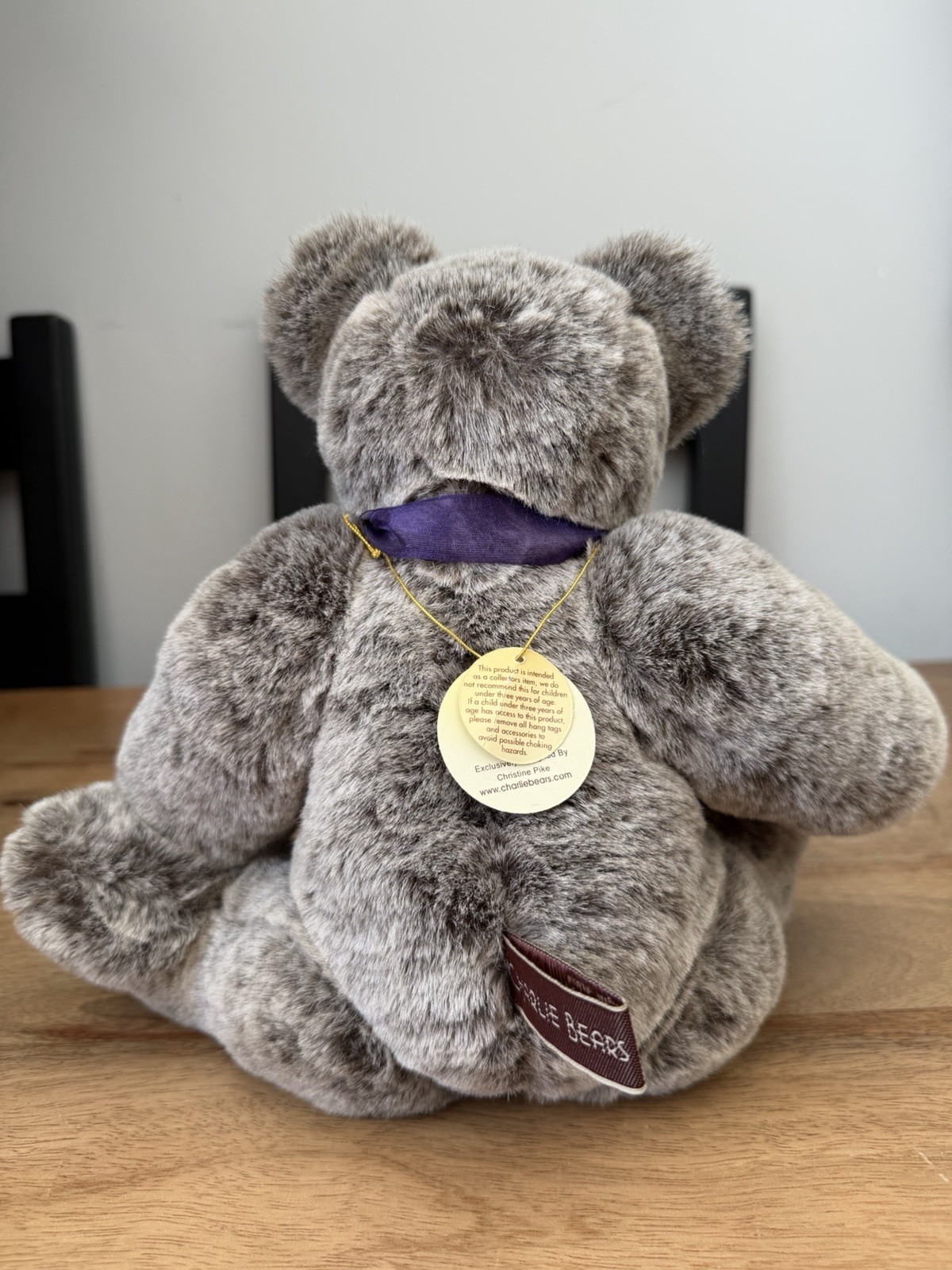 Charlie Bears Plush Sid Grey Bear CB094103A 2009 13 Inches with Tags - Image 6
