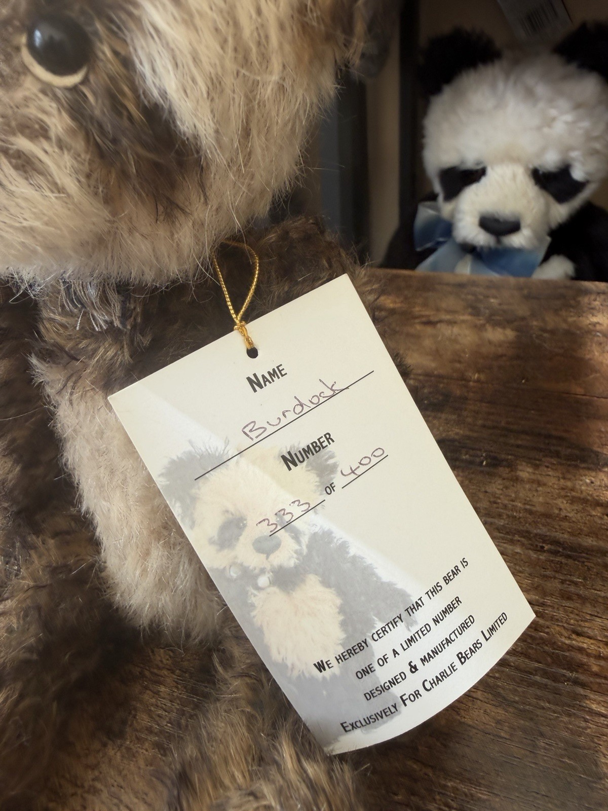 Charlie bears mohair Isabelle Lee BURDOCK Limited edition of 400 - Image 2