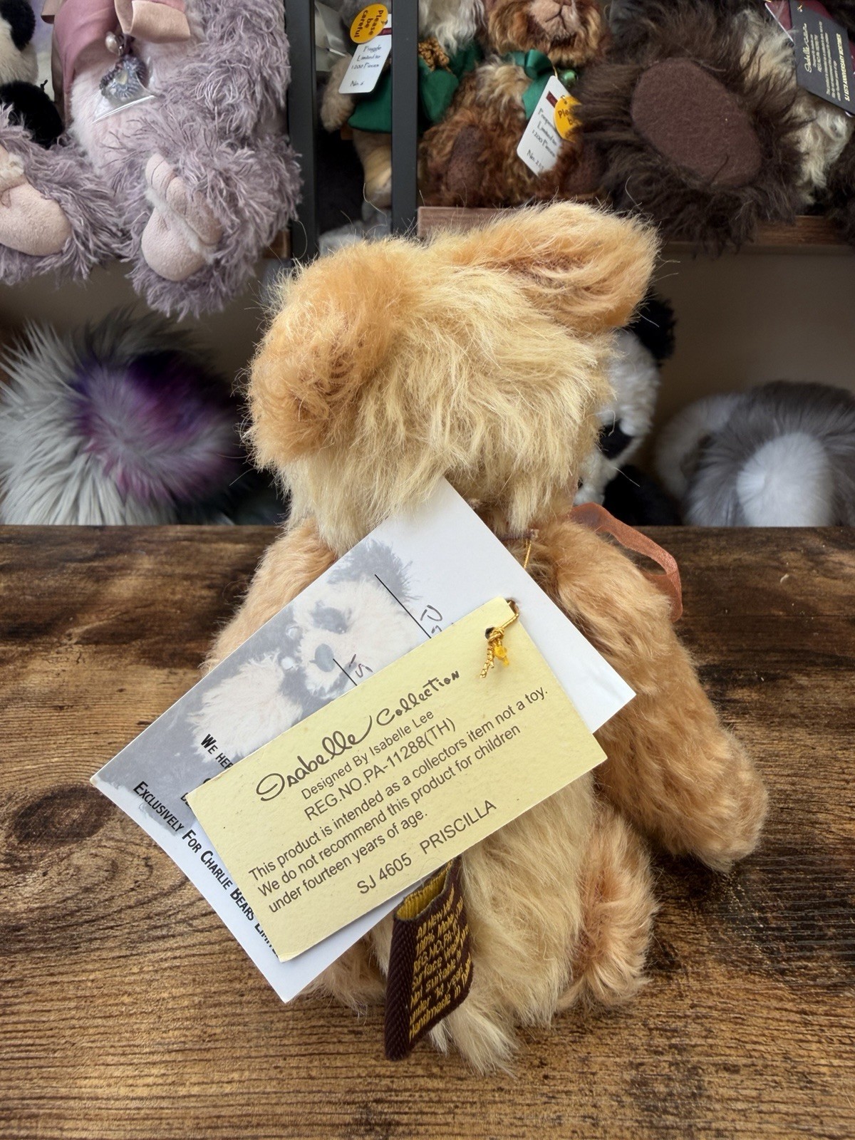Charlie Bears Mohair Priscilla Limited Edition 2010 Retired sweet girl 🩷💜 - Image 4