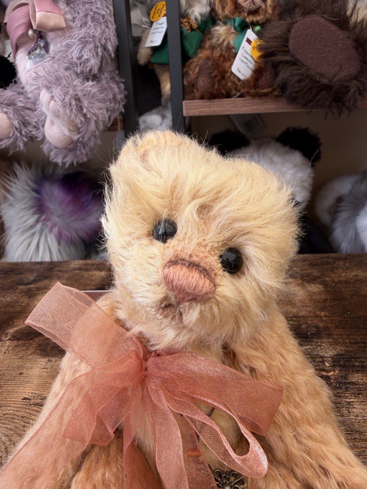 Charlie Bears Mohair Priscilla Limited Edition 2010 Retired sweet girl 🩷💜 - Image 7