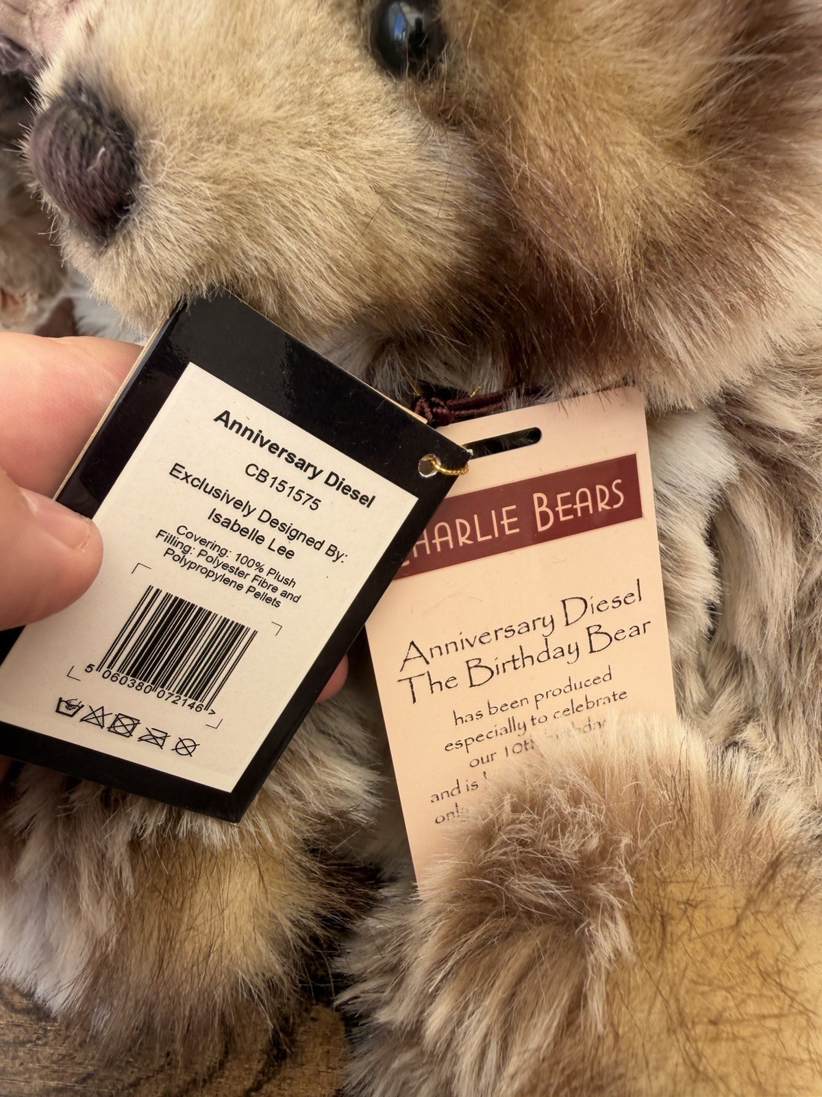 Charlie Bears 10th Anniversary Birthday Bear Diesel Limited Edition with Tags - Image 3