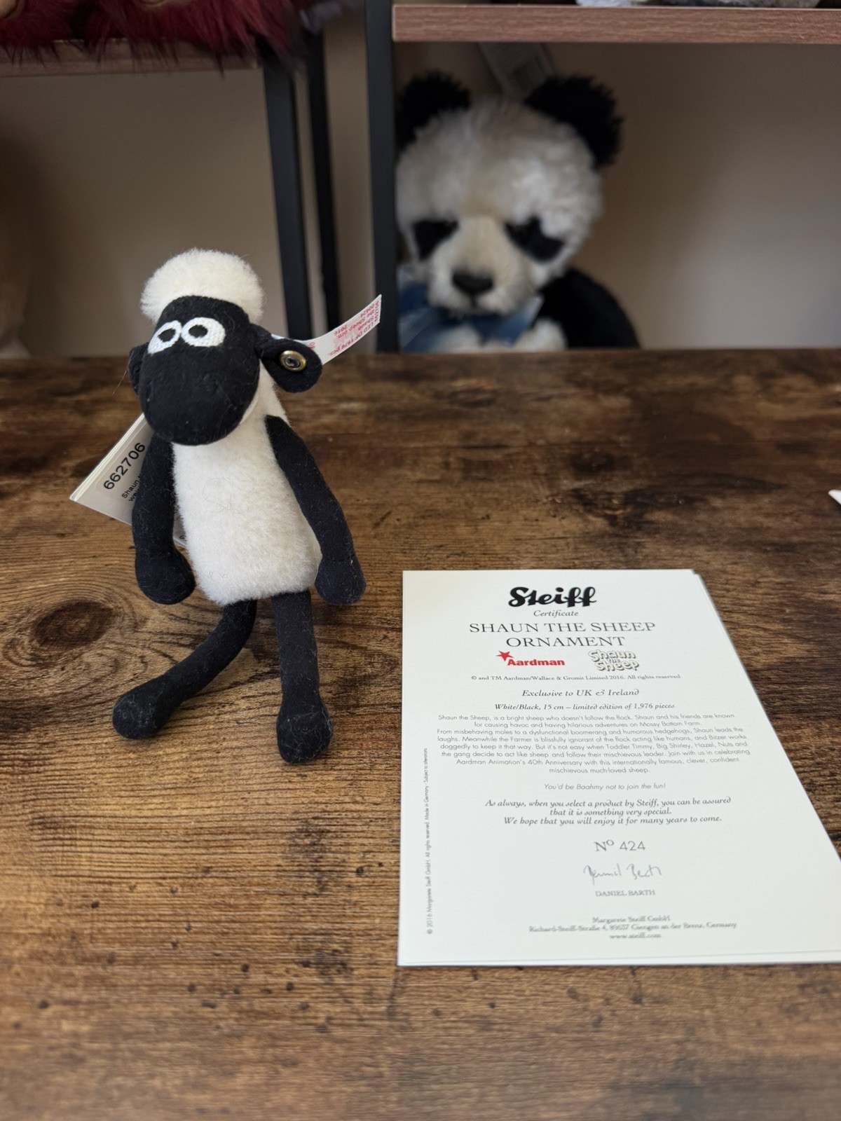Steiff 662706 Wallace and Gromit - Shaun the Sheep Ornament Limited Edition