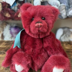Retired -￼Charlie Bears Cranberry Bear Red Plush w/ Bow & Hang Tag CB604775