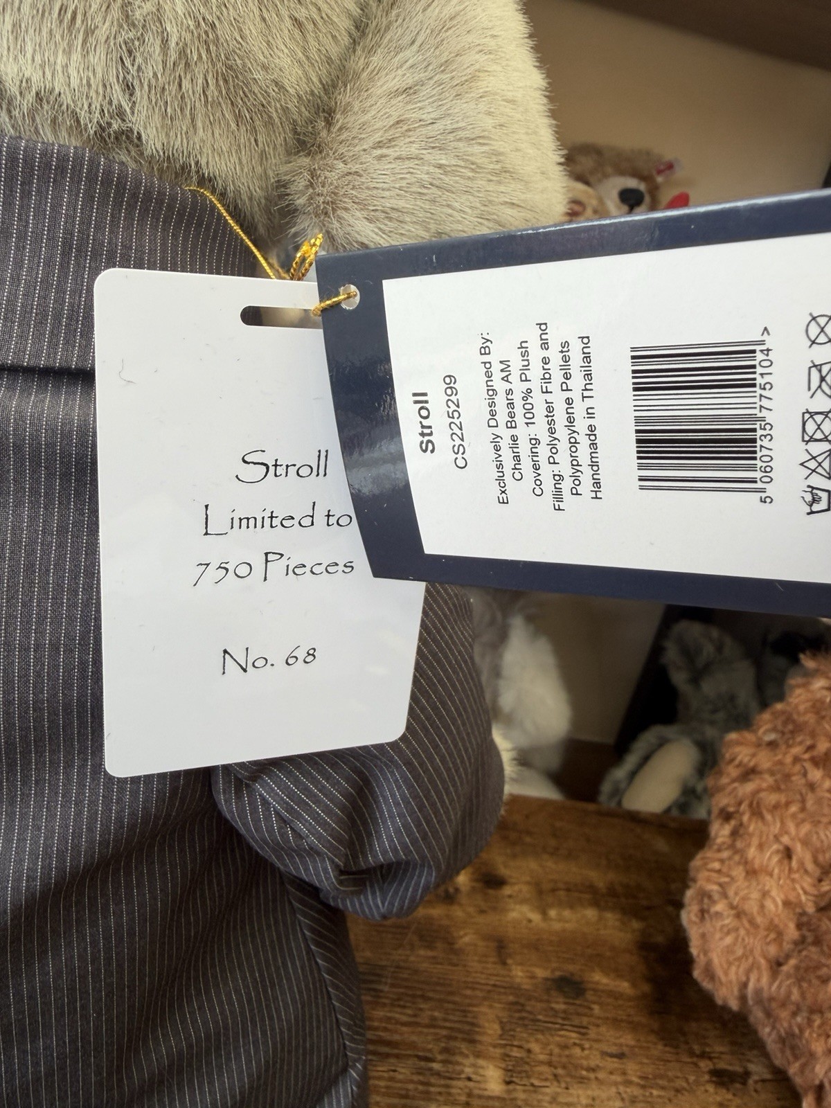 Charlie bear STROLL Elephant Limited Edition Signature in Outfit Excellent Tags - Image 6