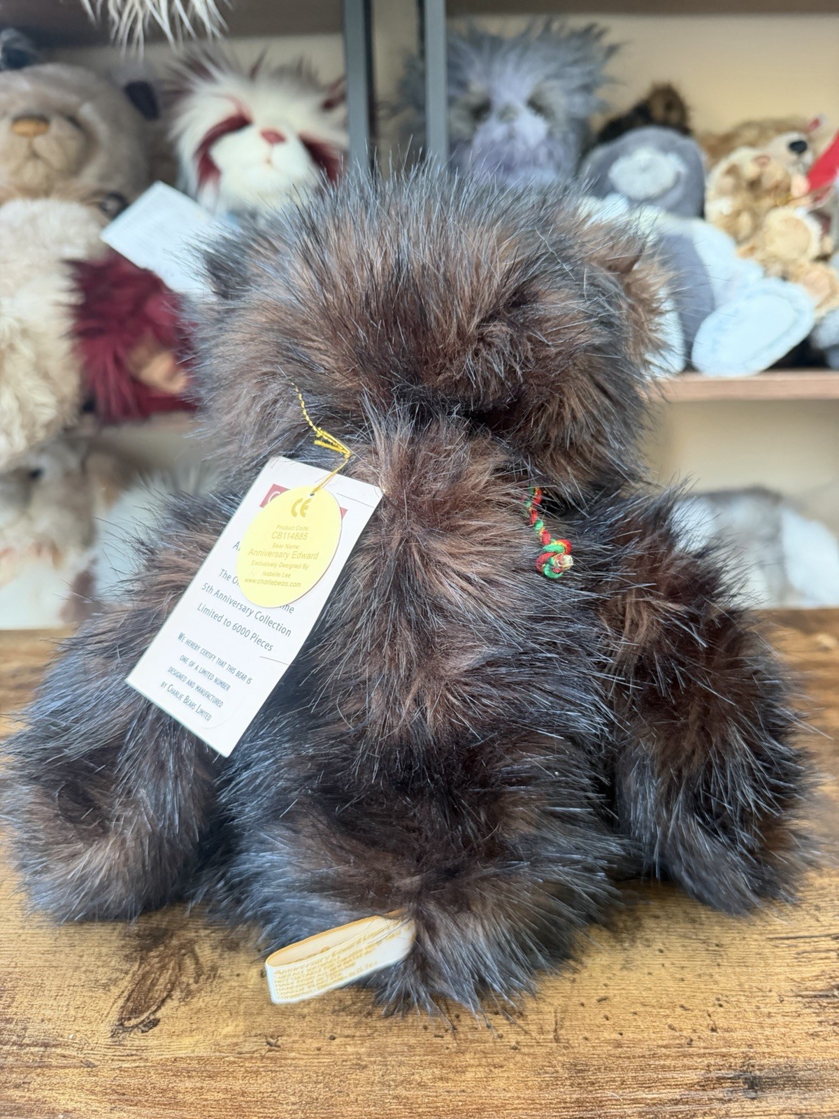 Charlie Bears Anniversary Edward Teddy Bear 16” Brown Plush LE 6000 CB114885 - Image 4