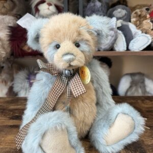 Charlie Bears Dilly Jointed Panda Bear Blue and Beige