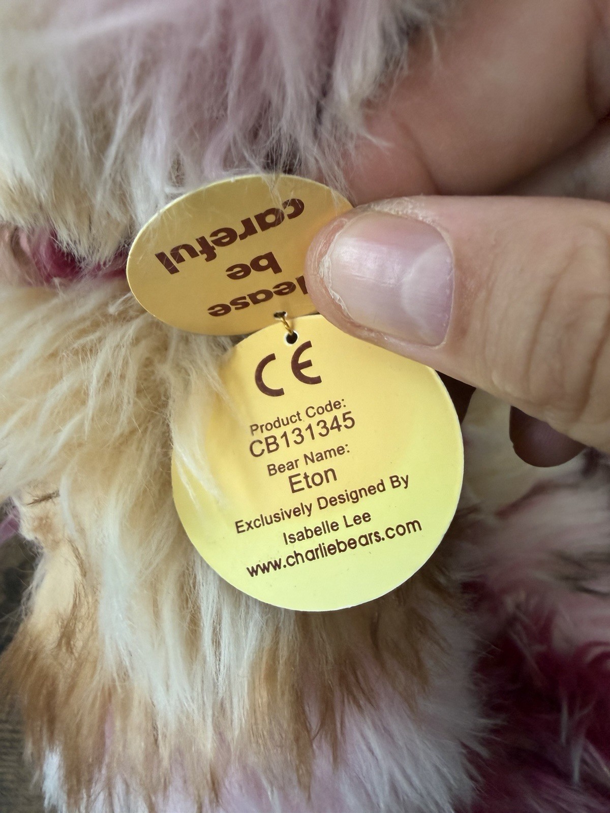 Collectible Charlie Bear Eton Soft Toy Plush Eton Mess Style Teddy Bear - Image 4